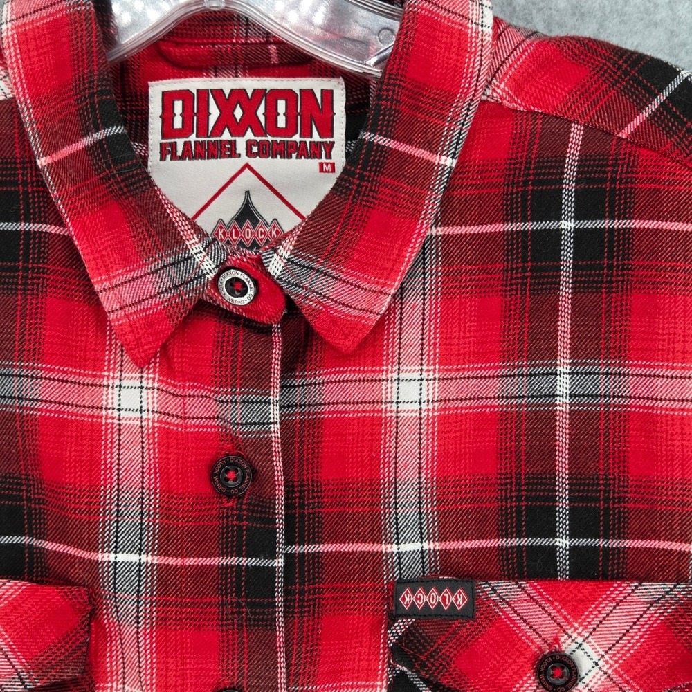 DIXXON Flannel WOMEN Medium Klock Werks Motorcycles Button Flannel Red Black SD